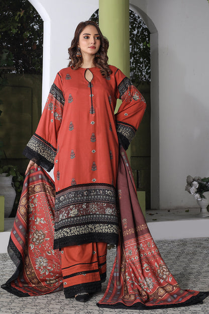 Gulab Posh (3pc-Unstitched with Shawl)